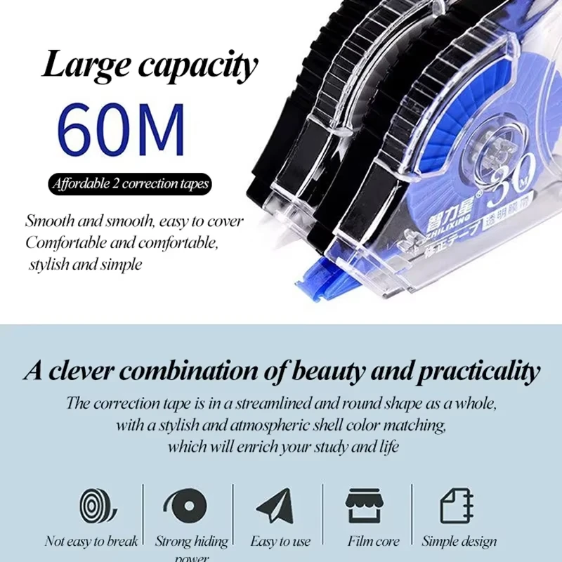 6 قطعة/المجموعة المدرسة تصحيح الشريط الأسطوانة بسيطة اللوازم المكتبية القرطاسية الأبيض ملصق الشريط طالب 150 متر خطأ ممحاة الشريط كتاب