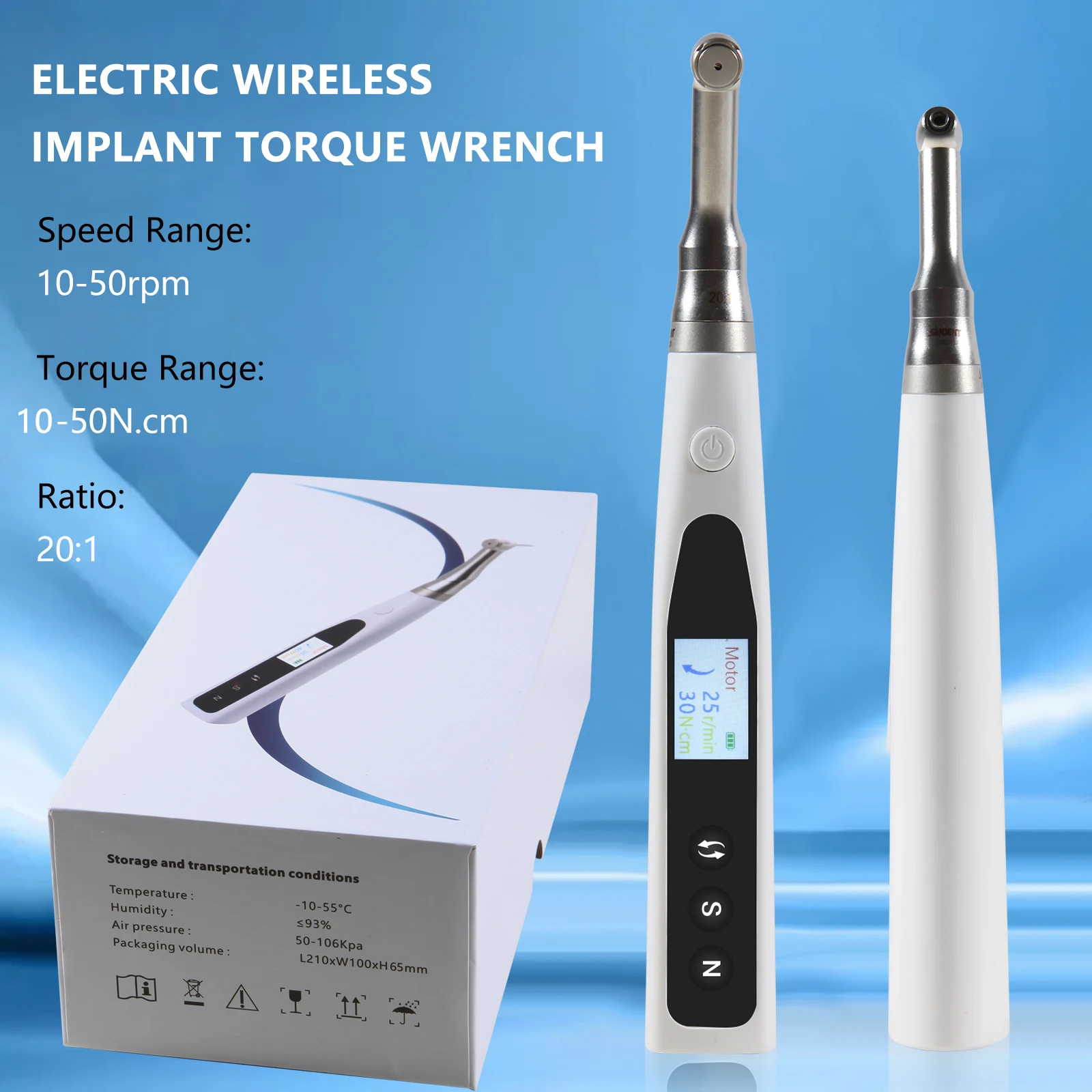

Портативный стоматологический 20:1 беспроводной набор динамометрических ключей для имплантата, универсальная отвертка, электрическая отвертка, динамометрические инструменты для ремонта стоматологии