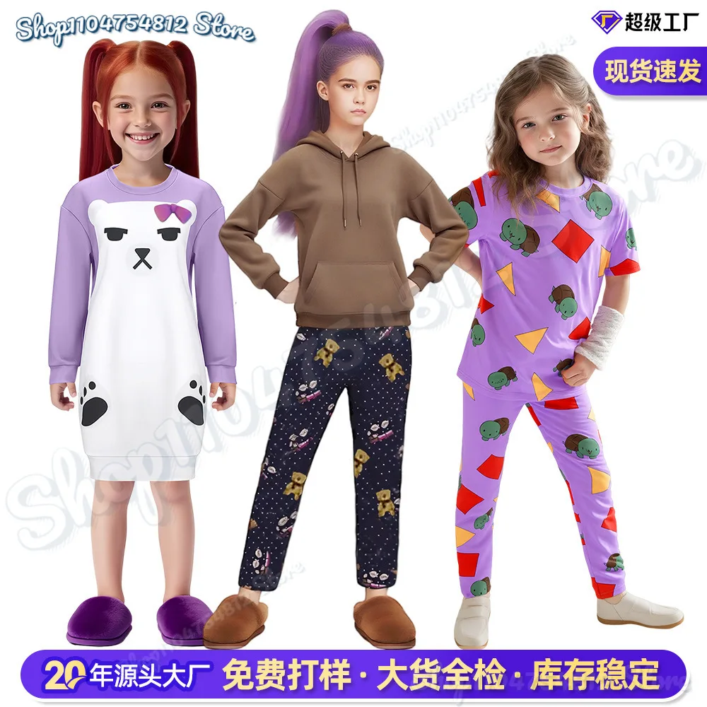 

2025 Demon Hunter of KPop Mira Rumi Zoey Cosplay Headwear White Bear Pajama Women Sleepwear Halloween Carnival Party Outfits