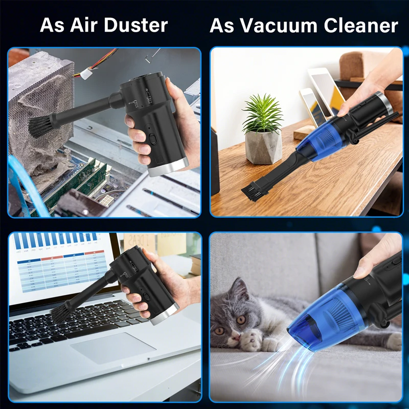 Cordless Electric Air Duster,Computer Vacuum Cleaner for Car,Handheld Electric Air Blower,Desk Mini Air Spray Cleaner Tool