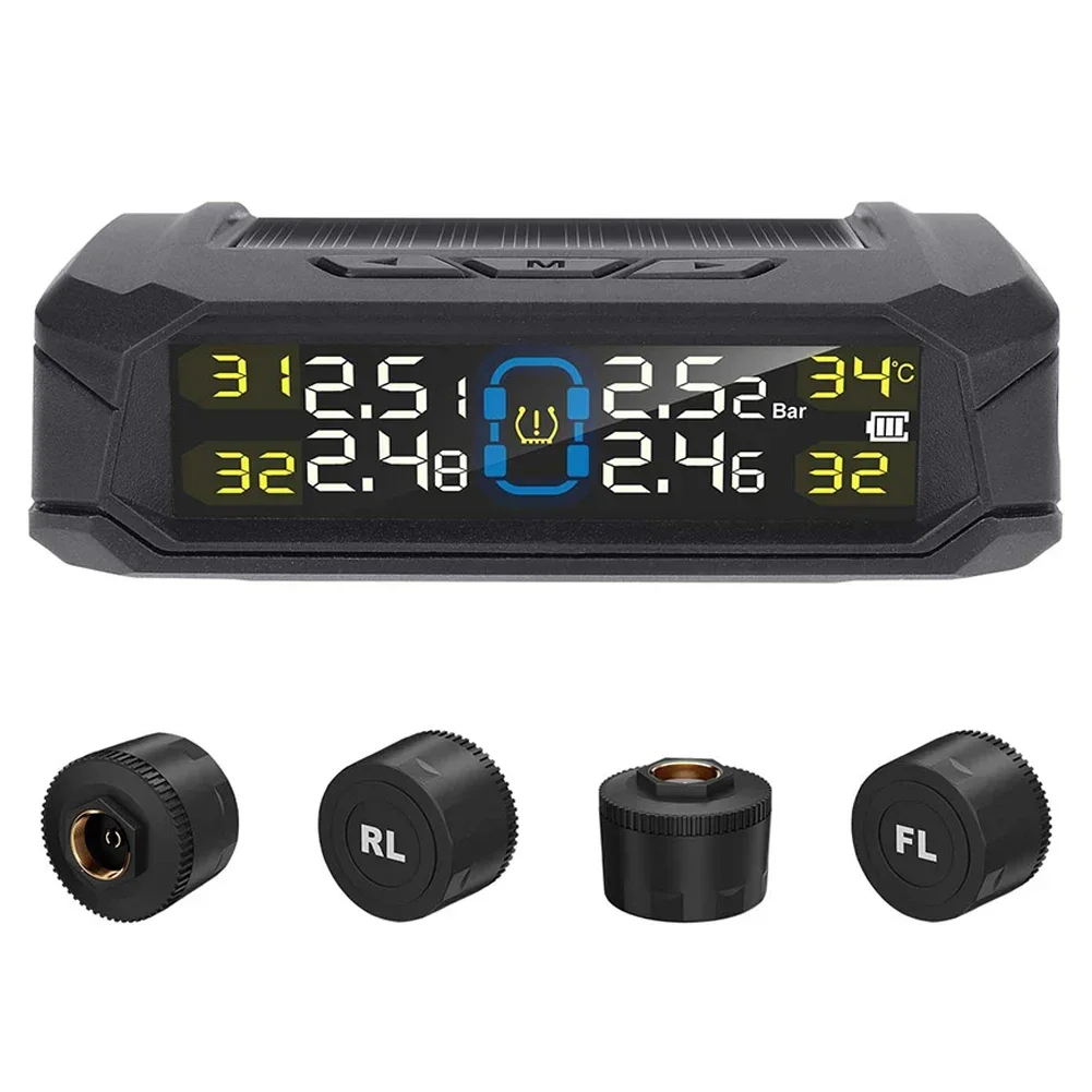 Convenient New Practical Replacement Detector Pressure Display Sensors Solar Energy Tire Tire Pressure Wireless