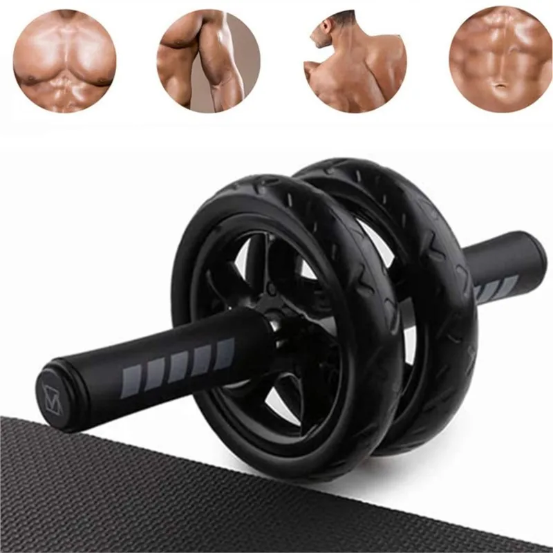 Roller Non-slip Wheel With Mat Rest Big Wheel Abdominal Muscle Trainer For Fitness Abs Core Workout Training Home Gym Fitness