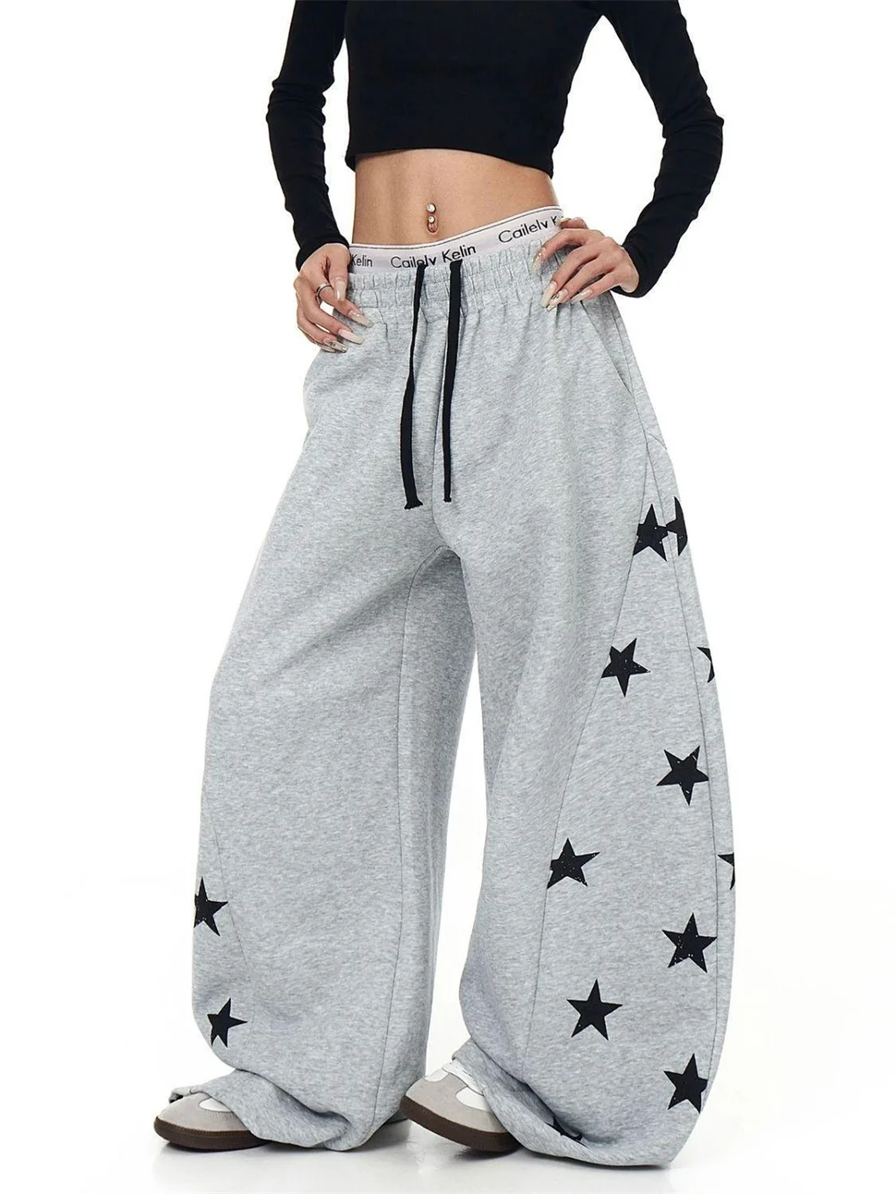 Unisex, gerade geschnittene, lange Hose mit 3D-Motiv in Blau, schnelltrocknende Hose für Damen und Herren, lässige Sport- und Freizeitkleidung, Streetwear, Outdoor-Hose mit Kordelzug. – Detail 3