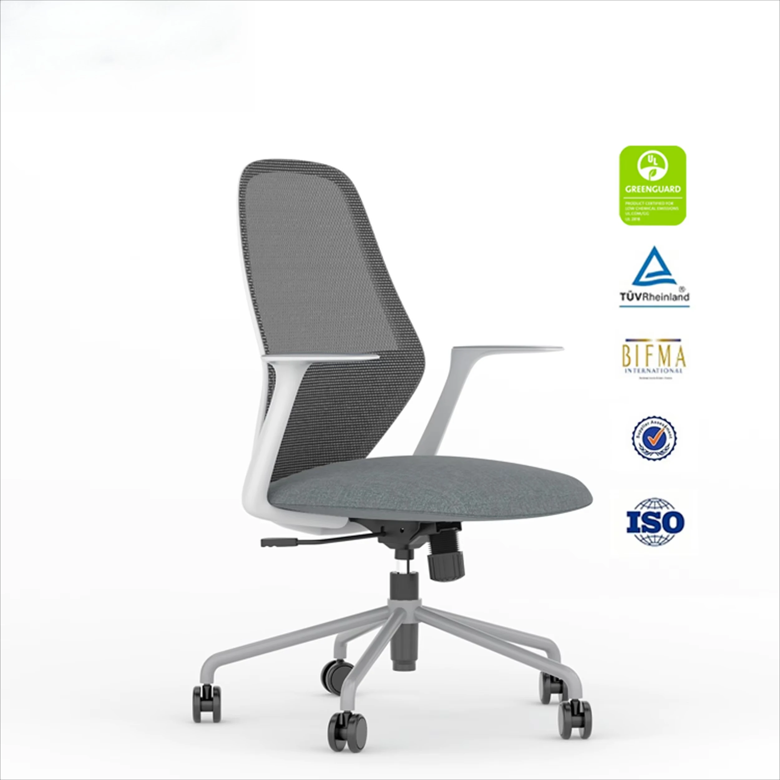 

Swivel Mesh Chair Silla Competitive Modern Office Chair Breathable Fabric Comfort Upholstered Work Office Aluminum Plastic