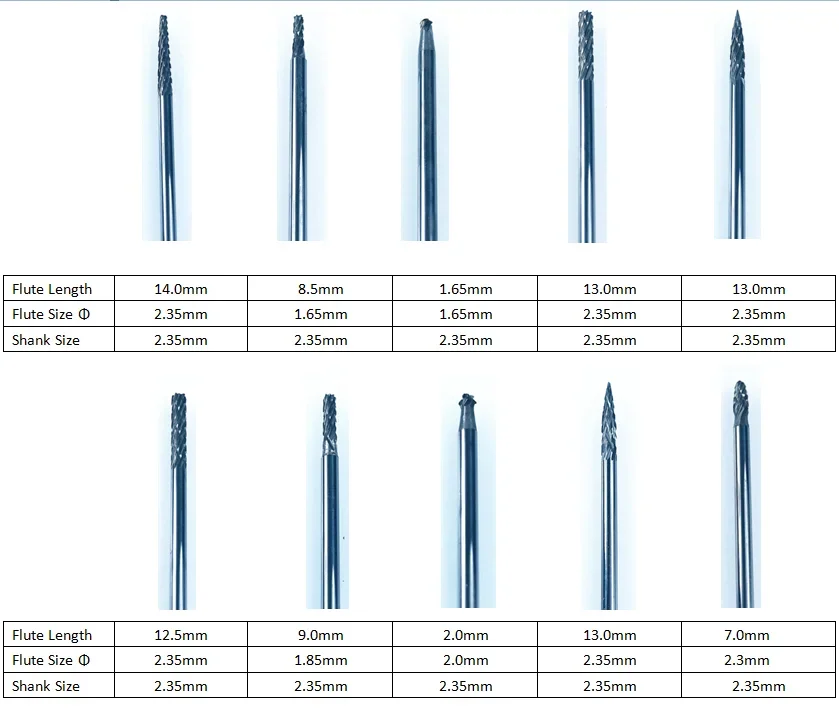 Stal wolframowa wiertła z węglików dentystycznych zestaw narzędzi dentystycznych narzędzie stomatologiczne 10 sztuk/zestaw