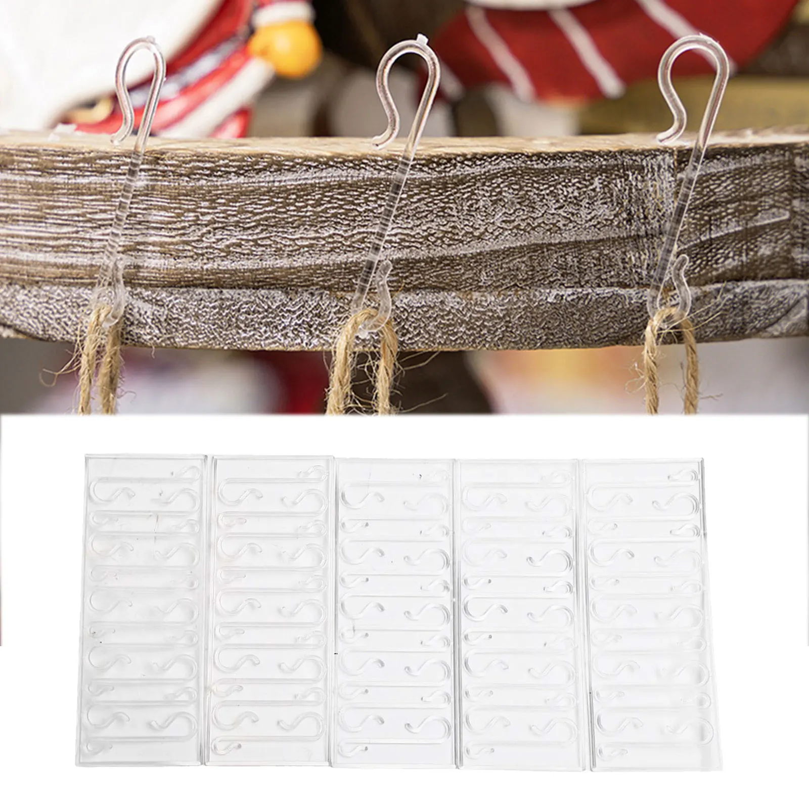 1.7 0.4 0.24in Christmas Ornament Hooks 50 Pack Christmas Hooks Acrylic Hooks For Floral Design Christmas Tree Decorating