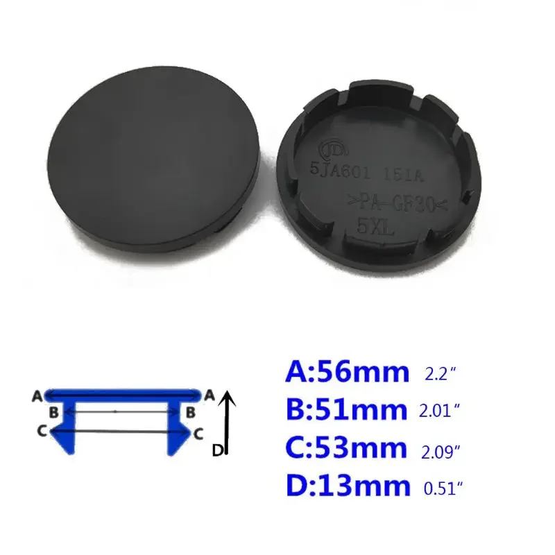 4pcs Car Black Wheel Hub Center Caps 56mm 60mm 65mm 68mm Rim Cover Auto No Logo Badge Universal Exterior Styling Accessories