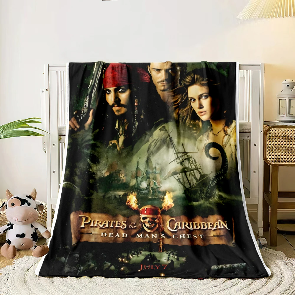 Fantasy Adventures Pirates of the Caribbean Blanket- Lightweight Flannel Throw for Sofa, Bed, Travel, Camping, Chair, and Bed