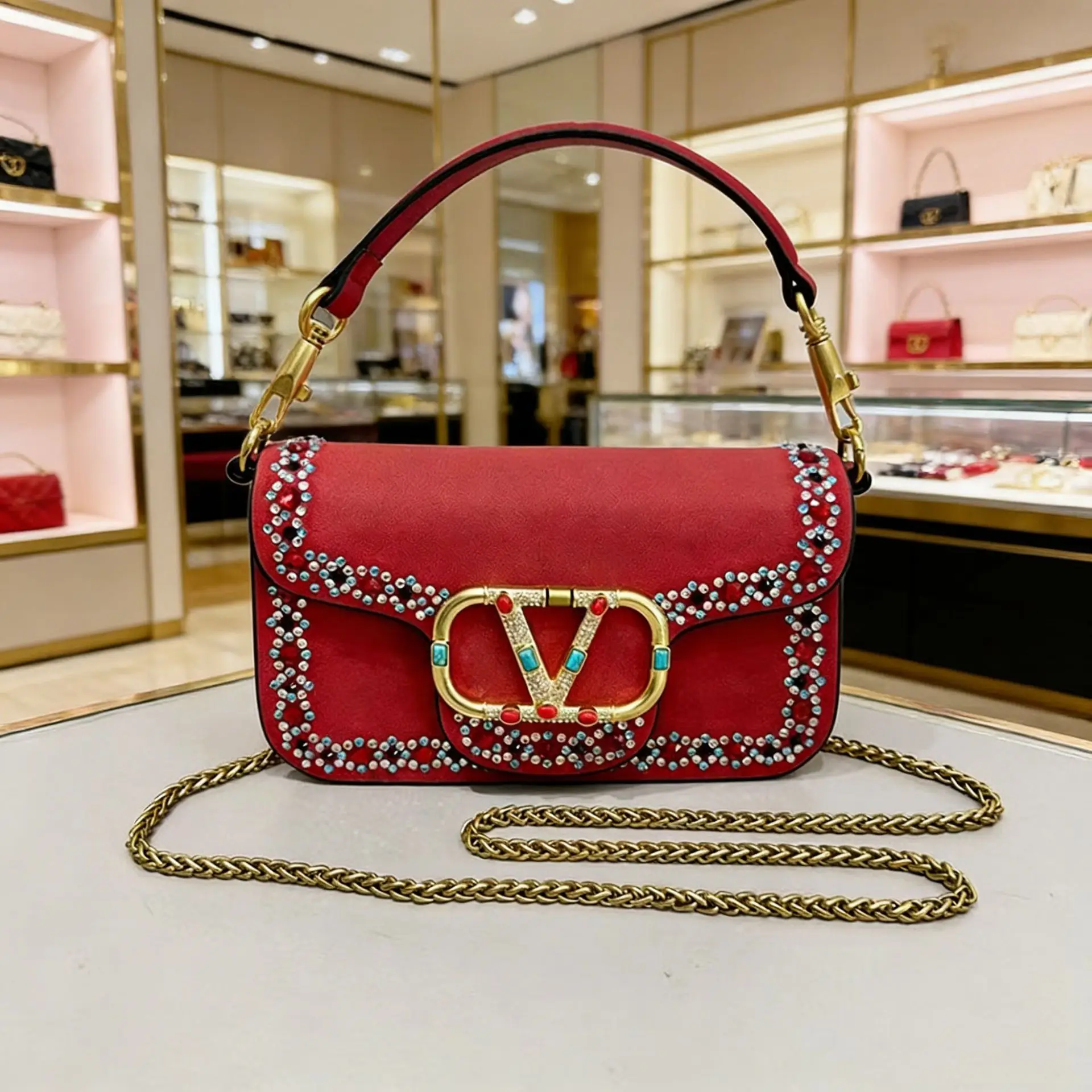 

2026 Vintage Sequin & Rhinestone Mini Square Bag Convertible Chain Strap Elegant Evening Wedding Party Purse Gift for Women