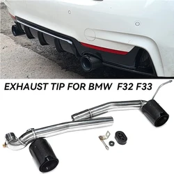Dual Car Exhaust Tip For BMW F32 F33 4 Series 2017-2019 Carbon Fiber Exhaust System Nozzle Tailpipe Muffler Tips
