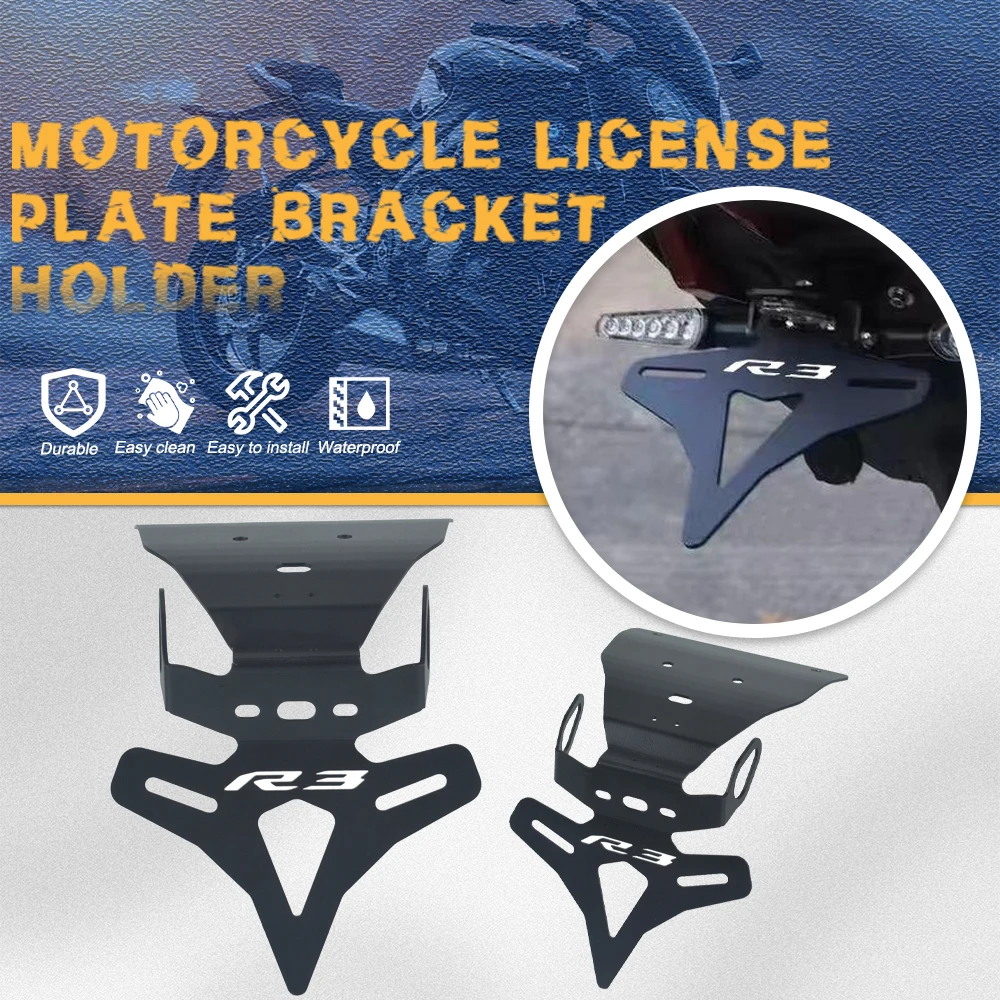 

Motorcycle FOR YAMAHA YZF-R3 R25 MT03 MT25 2019-2024 License Plate Bracket Holder Rear License Plate Holder Bracket with Light