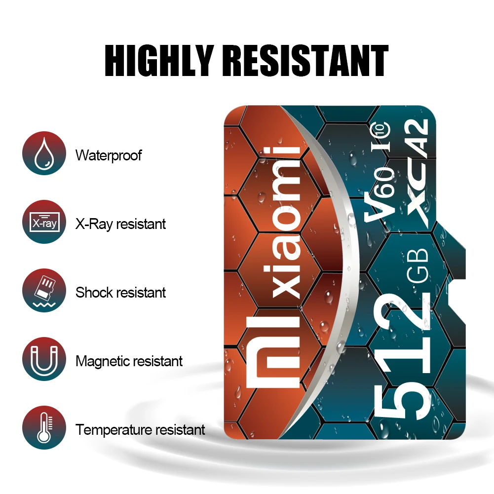 Scheda SD Micro TF Xiaomi Schede di memoria da 1 TB 2 TB 256 GB 512 GB Scheda flash SD ad alta velocità Scheda di memoria V30 per telefono/laptop/desktop/Cam