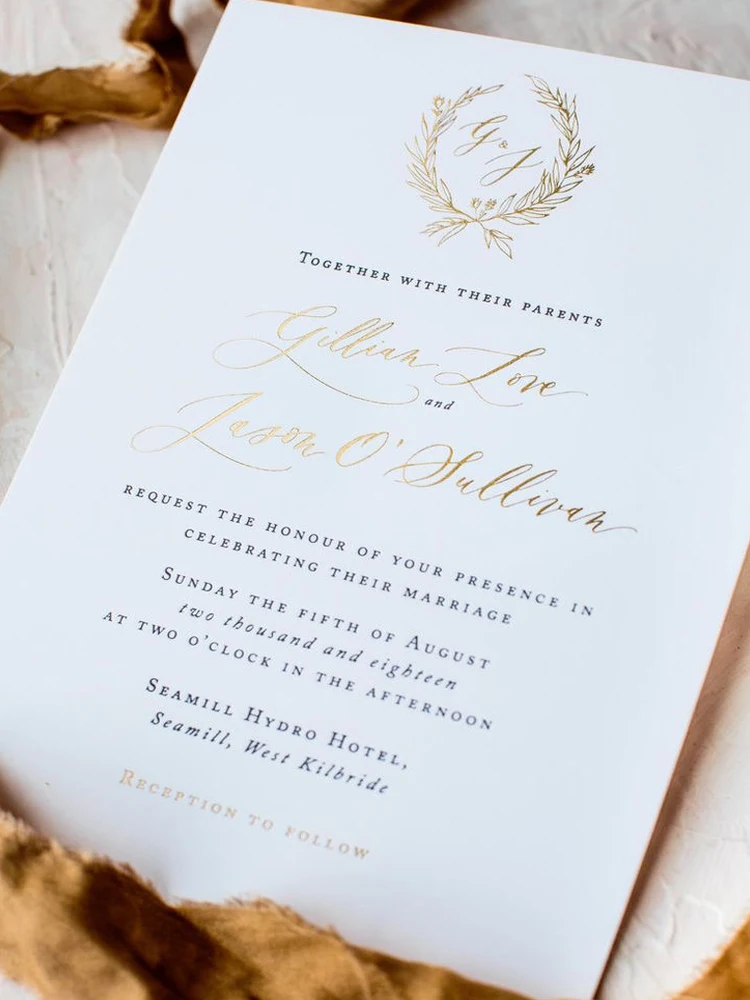 

30/55pcs Custom Gold Foil Invitation, Wedding Paper Invite Card, Party Menu,Table Program Card, Personalized Thank You Card