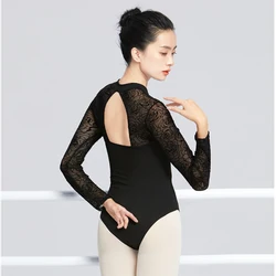 Dance Leotard Adult Ballet Skirt Long Sleeve Flora High Neck Ballet Leotard Ballet Dress Ballerina Dancewear Gymnastics Leotards