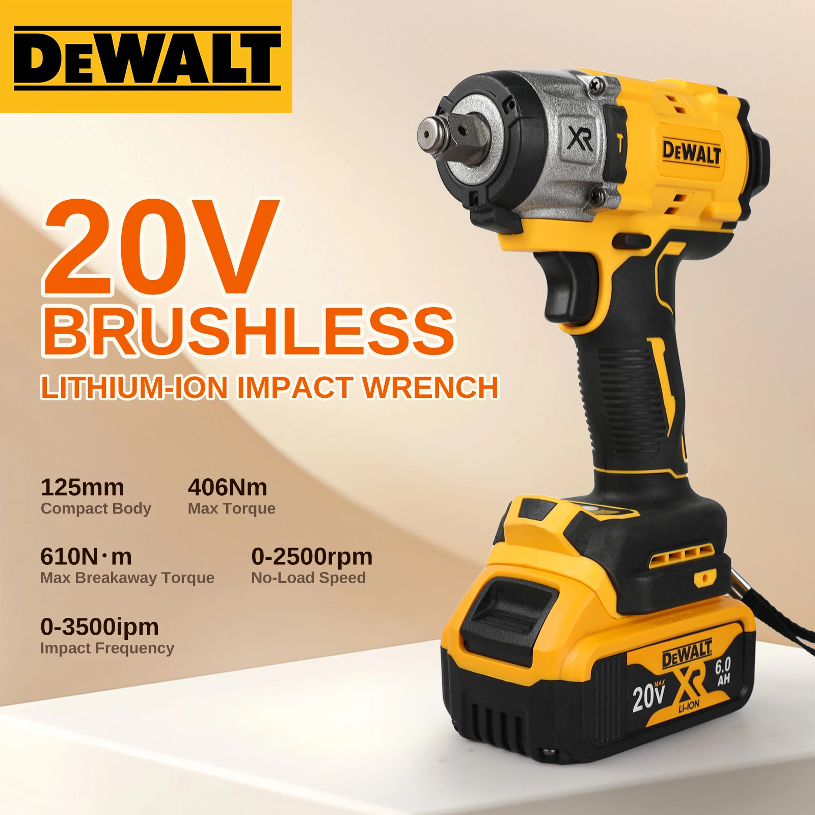 

Ударный гайковерт DEWALT DCF922 20 В, бесступенчатая скорость, крутящий момент 406 Нм для крепления болтов для тяжелых условий эксплуатации в строительстве и ремонтах автомобилей