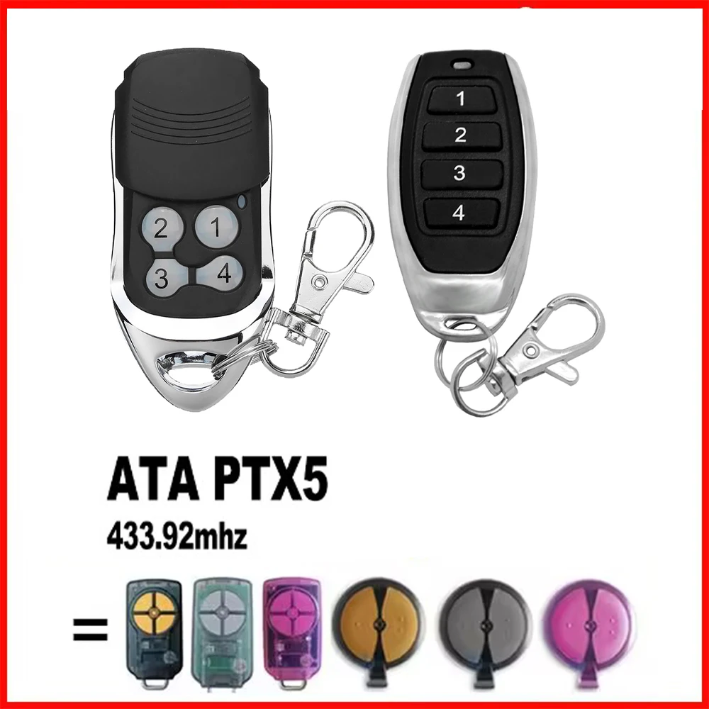 ATA PTX5 PTX-5 Garage Door Remote Control TrioCode GDO PTX5V1 PTX5V2 GDO 11v1/6v3/6v4/7v2/7v3/8v3/9v2/9v3 433MHz Rolling Code