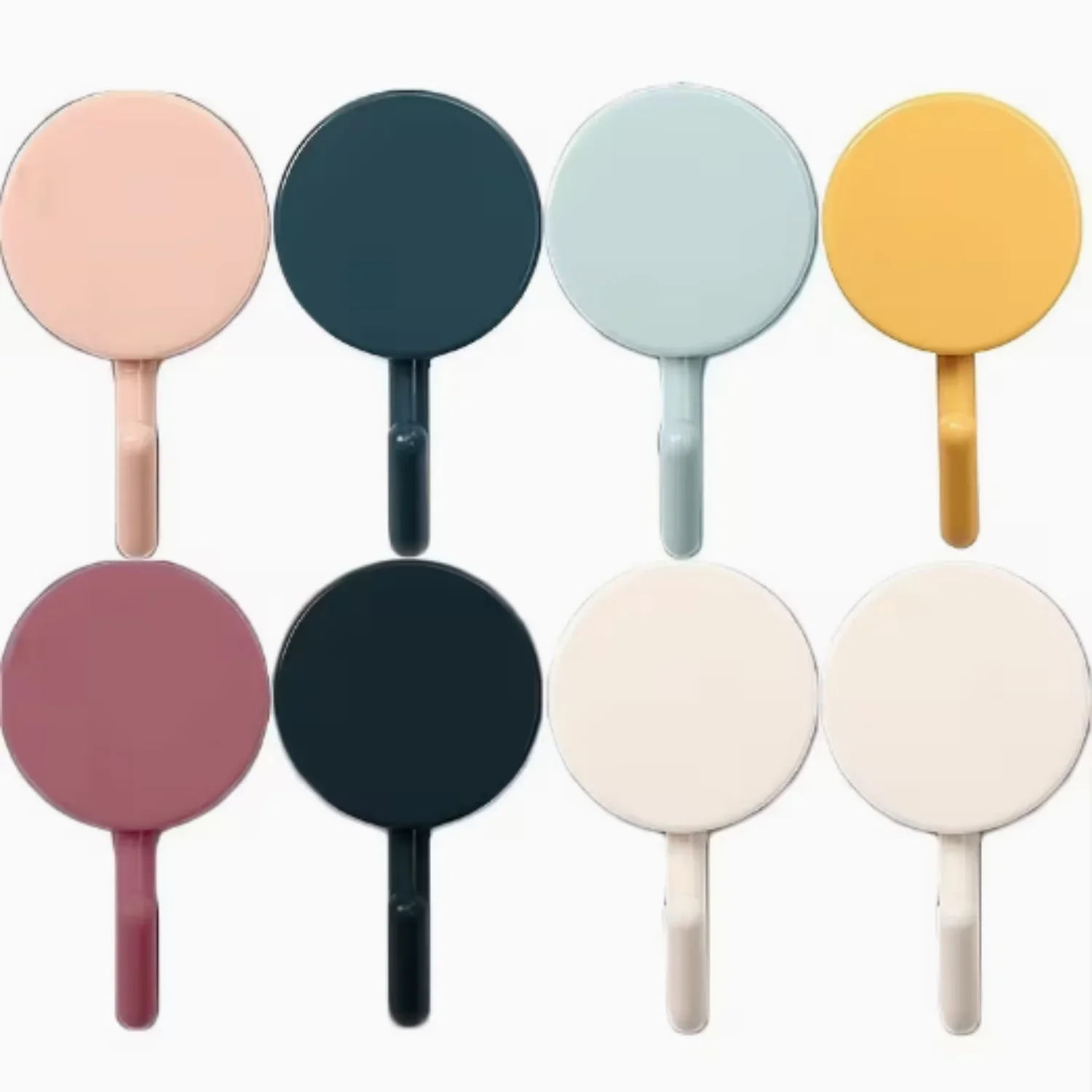 Ganchos de pared impermeables | Pequeños ganchos de plástico en colores macaron y blanco, rosa, azul, turquesa, negro, amarillo, sin necesidad de taladrar.
