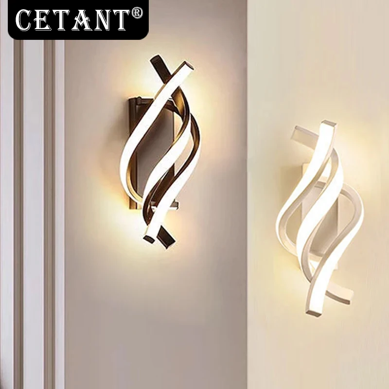 

LED Modern Wall Lamp Simple Black/White Home Decoration Wall Sconces For Entryway Aisle Living Rooms Bedroom Bedside Decor Light