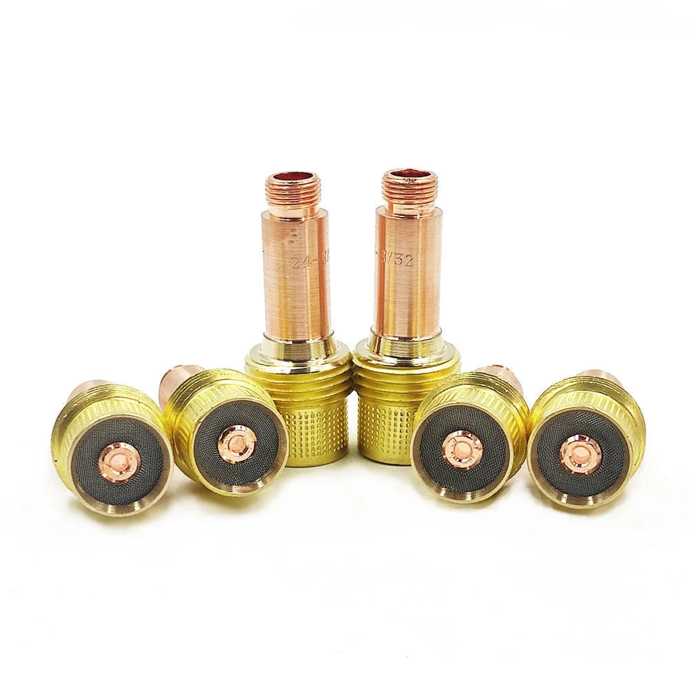 5/10Pcs 1.0/1.6/2.4/3.2/4.0mm TIG Medium Gas Lens Collet Body 45V24 45V25 45V26 45V27 45V28 For TIG WP17/18/26 Welding Torch Kit