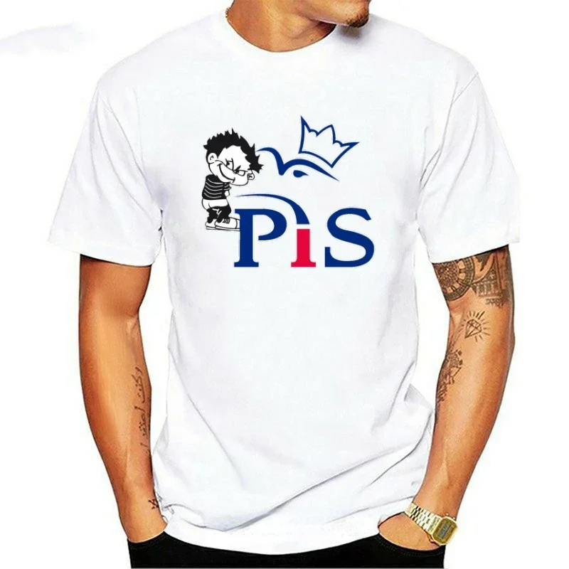 PIS prawo i sprawiedliwosc koszulka polskatights fitness t-shirt T ShirtMen Short SleevesSlim T-shirt vintage t shirt Casual