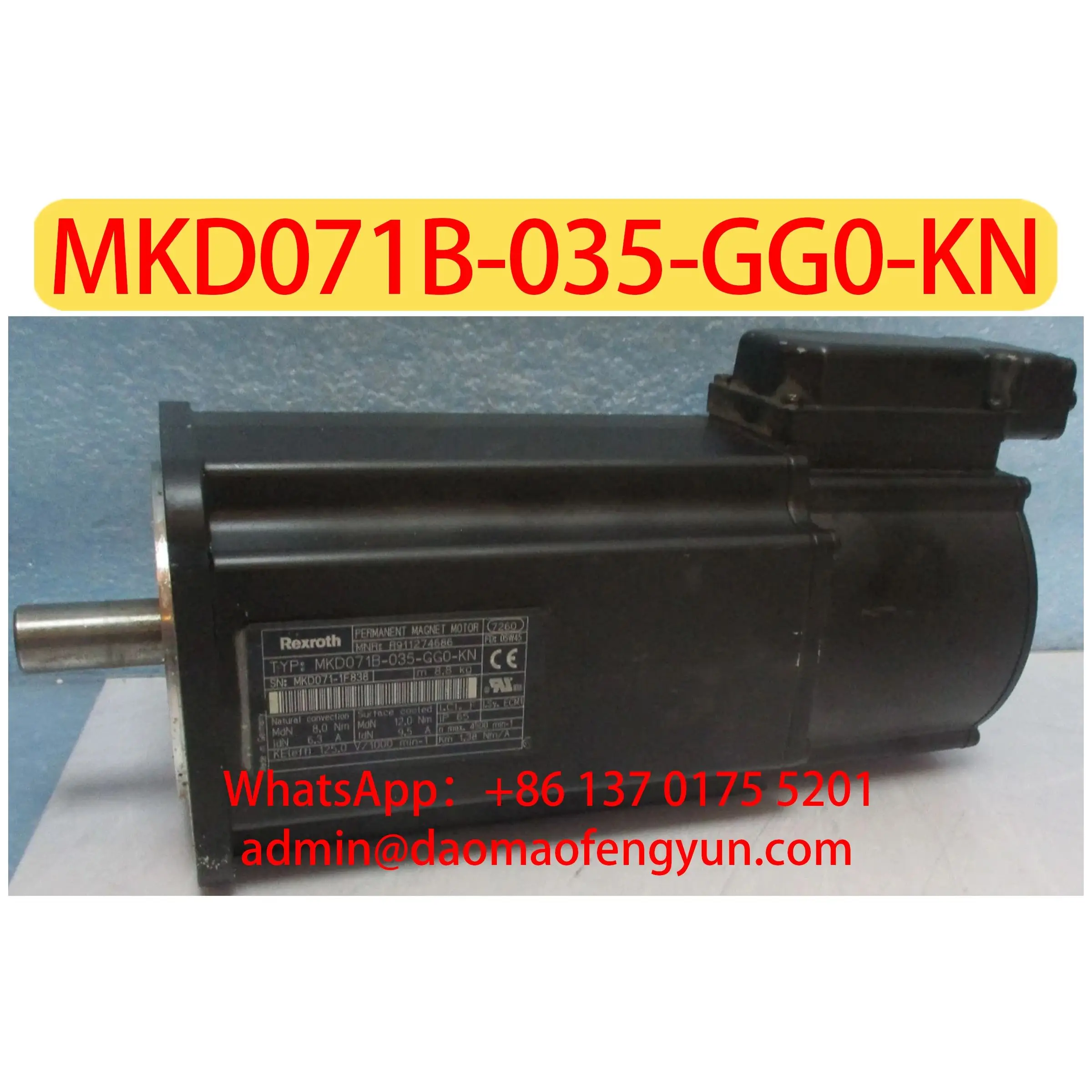 

MKD071B-035-GG0-KN Б/у серводвигатель, проверен, исправен, быстрая доставка.