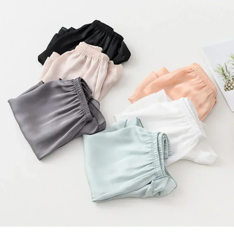 Fashion Safety Pants Ice Silk Boxer Shorts Mid-Rised Seamless Underwear Mid-Rised Intimates Anti-Emptied Ladies Safety Pants New