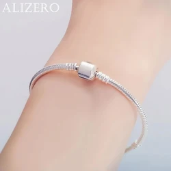 Handmade Original Fine Jewelry 925 Sterling Silver Charm Bracelet Soft Smooth Snake Bone Bracelets for Women