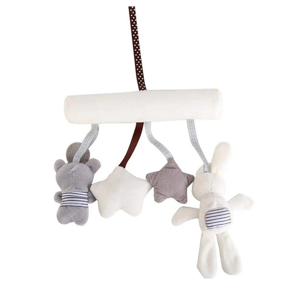 

New Soft Plush Hanging Bed Rabbit Toy Rabbit Star Shape Cute Baby Hand Bell Multifunctional Stroller Toys Gift