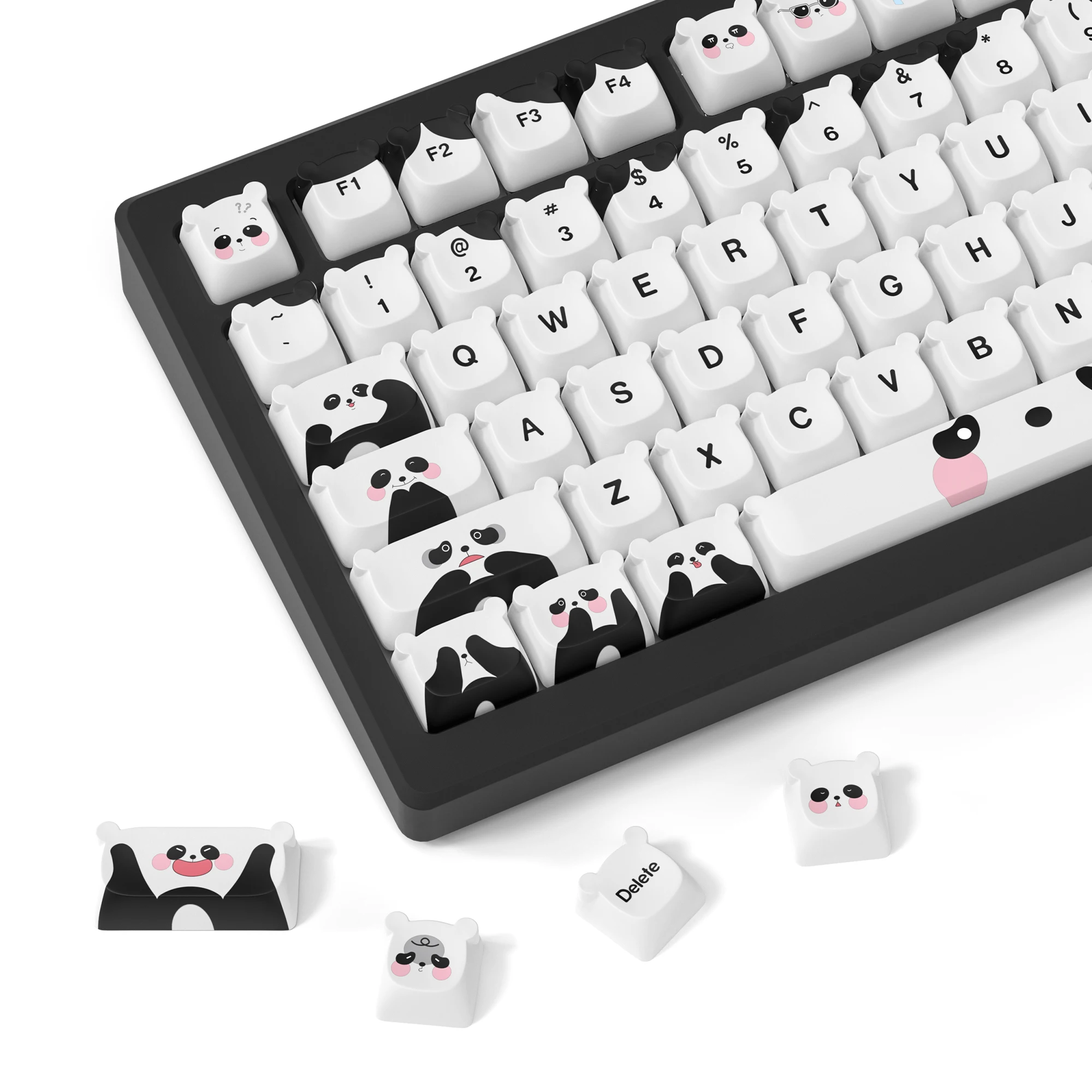 137 Keys White Bear Ear MAO Profile PBT Keycaps DIY Dye Sub Key caps for 61/87/104 Cherry MX Switch Gaming Mechanical Keyboard