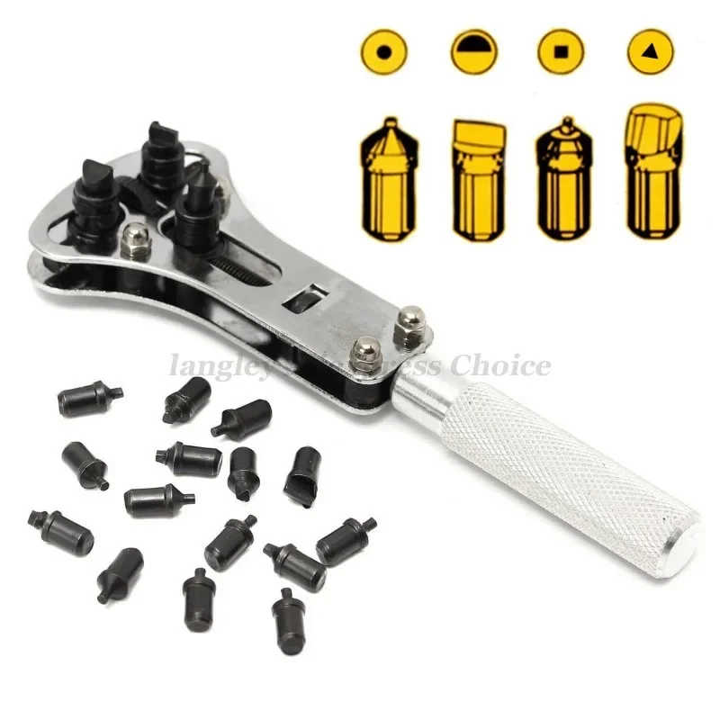 مجموعة أدوات إصلاح الساعة قابلة للتعديل، فتاحة استبدال البطارية وحامل الحركة، أداة إزالة علبة مفتاح الربط 3 نقاط