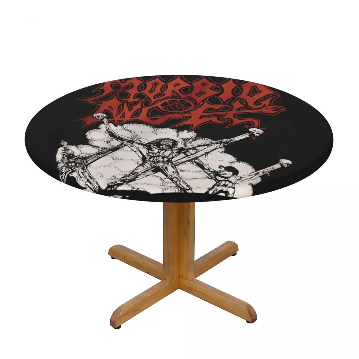 Morbid Angel Thy Kingdom Come Waterproof Round Tablecloth Oilproof Table Cloth for Kitchen Events Dining Table Cover