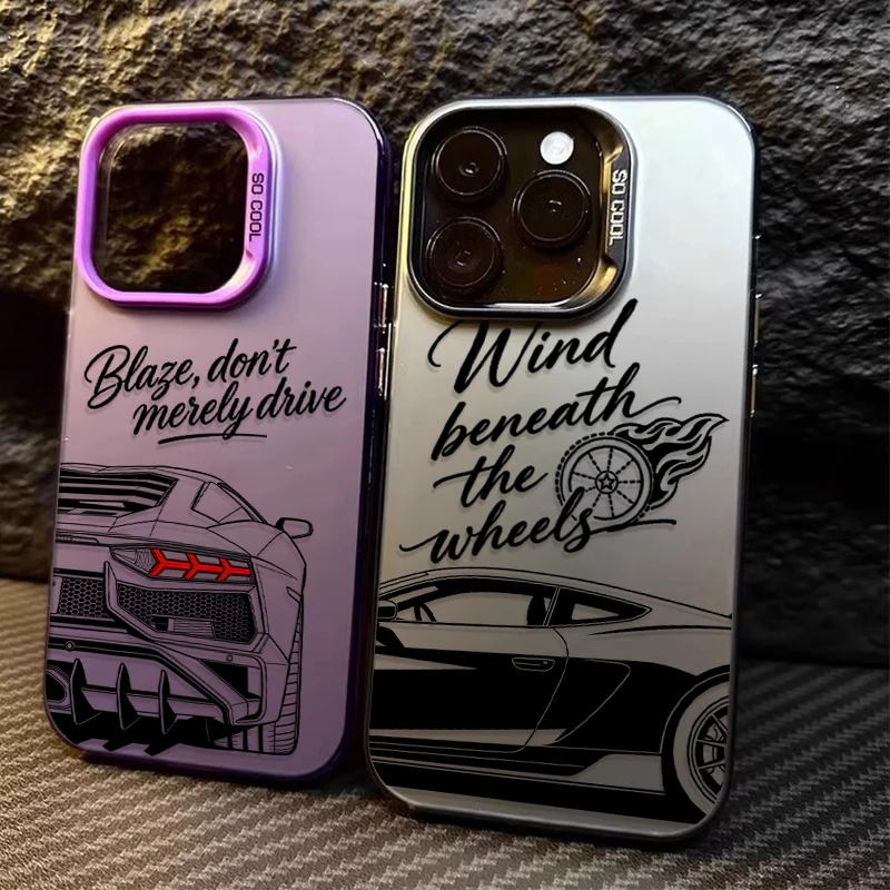 

Новый чехол для телефона Cool Car Supercar для iPhone 17 16e 16 15 14 13 12 11 mini Pro Max X XR XSMAX 8 7 Air Plus с защитой от падения, матовый чехол