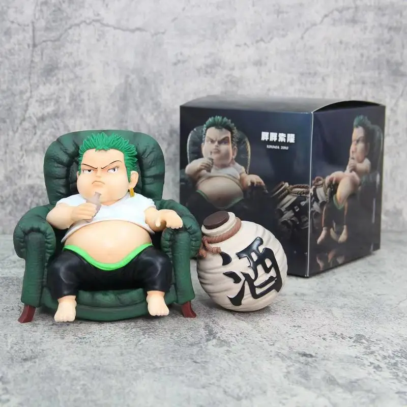 One Piece 14.5cm Gk Lightning Play Sitting Posture Fat House Series Fat Solon Lufei Shan Zhi Tide Play Ornaments Hand Model Gift