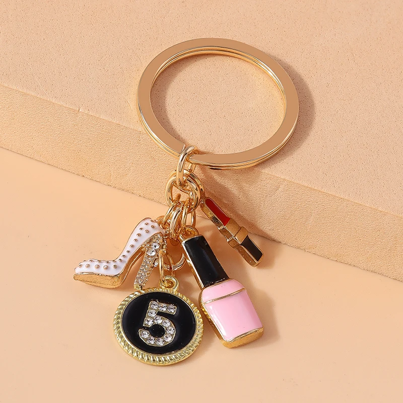 Cute Simulation Mini Higheel Handbag Keychain Lipstick Key Ring for Women Girls Handbag Pendants DIY Kid\'s Jewelry Gift