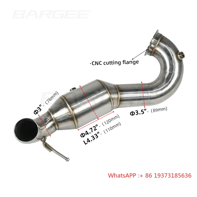 

Bargee Performance Catless Exhaust Downpipe for Mercedes Benz 2014-2018 A45AMG CLA45AMG GLA45 AMG 2.0T Car Exhaust Downpipe