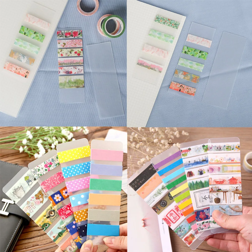 10pcs/pack DIY Cute Kawaii Frosted PVC Tape Separate Card Lovely Transparent Washi Tape For School Office Stationery