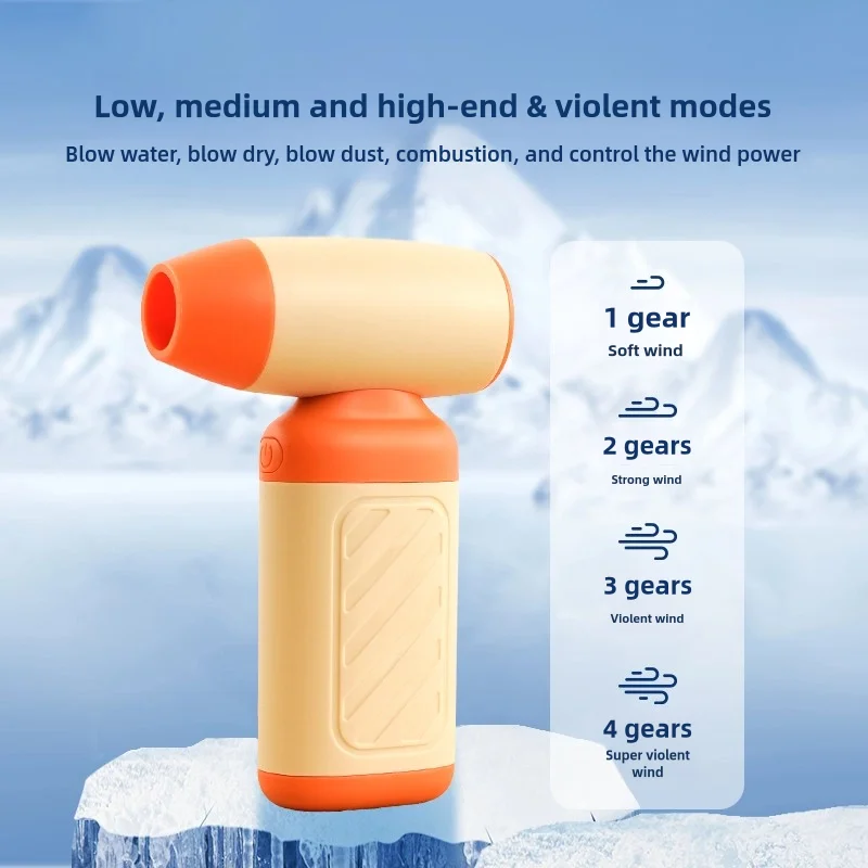 Wireless Cordless 150000 RPM Mini Turbo Fan, 3 Speeds Electric Compressed Type-C Fast Charging Jet Air Duster Blower view 2