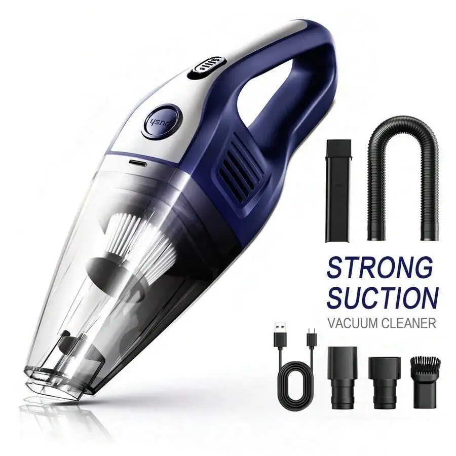 CascadeVac 2000mAh Portable Handheld Vacuum Cleaner, Strong Suction USB Rechargeable Mini Vacuum Cleaner With Multiple Accessori