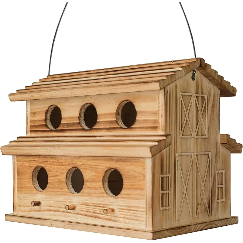 Garden & Yard 6 Hole Outdoor Bird House Bluebird Finch Cardinals Hanging Bird Houses