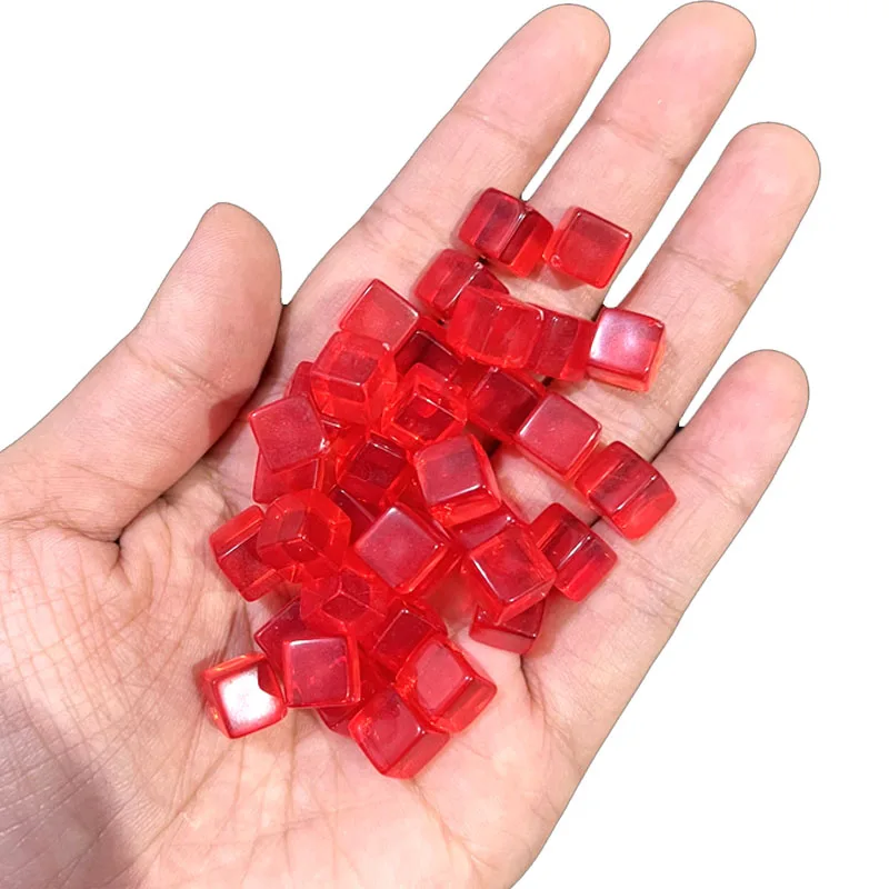50pcs/set 8mm high quality clear Cube Dice Chess Pieces Token Square Corner Crystal Dice for Puzzle Game board game components, image 16