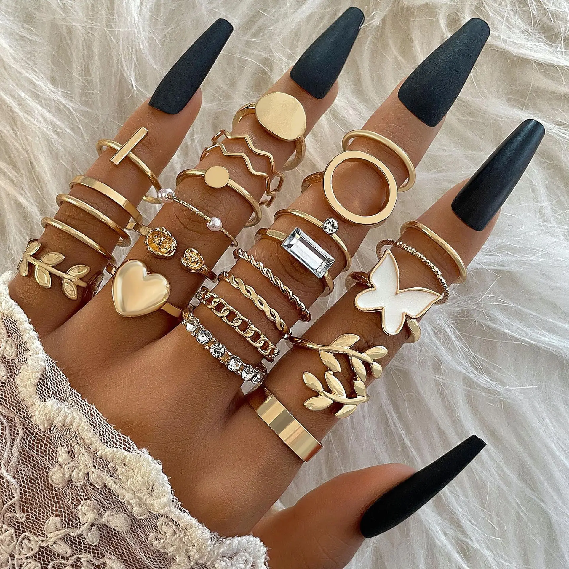 Butterfly Figure 8 Ring Set 14 - Minimalist Ring Stackable recension och pris