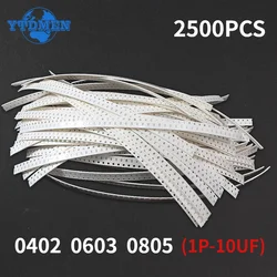 2500PCS 50 Values Capacitor Smd 0402 0603 0805 SMD Ceramic Capacitors Assortment Kit 1P-10UF 1PF 5PF 10PF 100PF 1nf 102 333 474