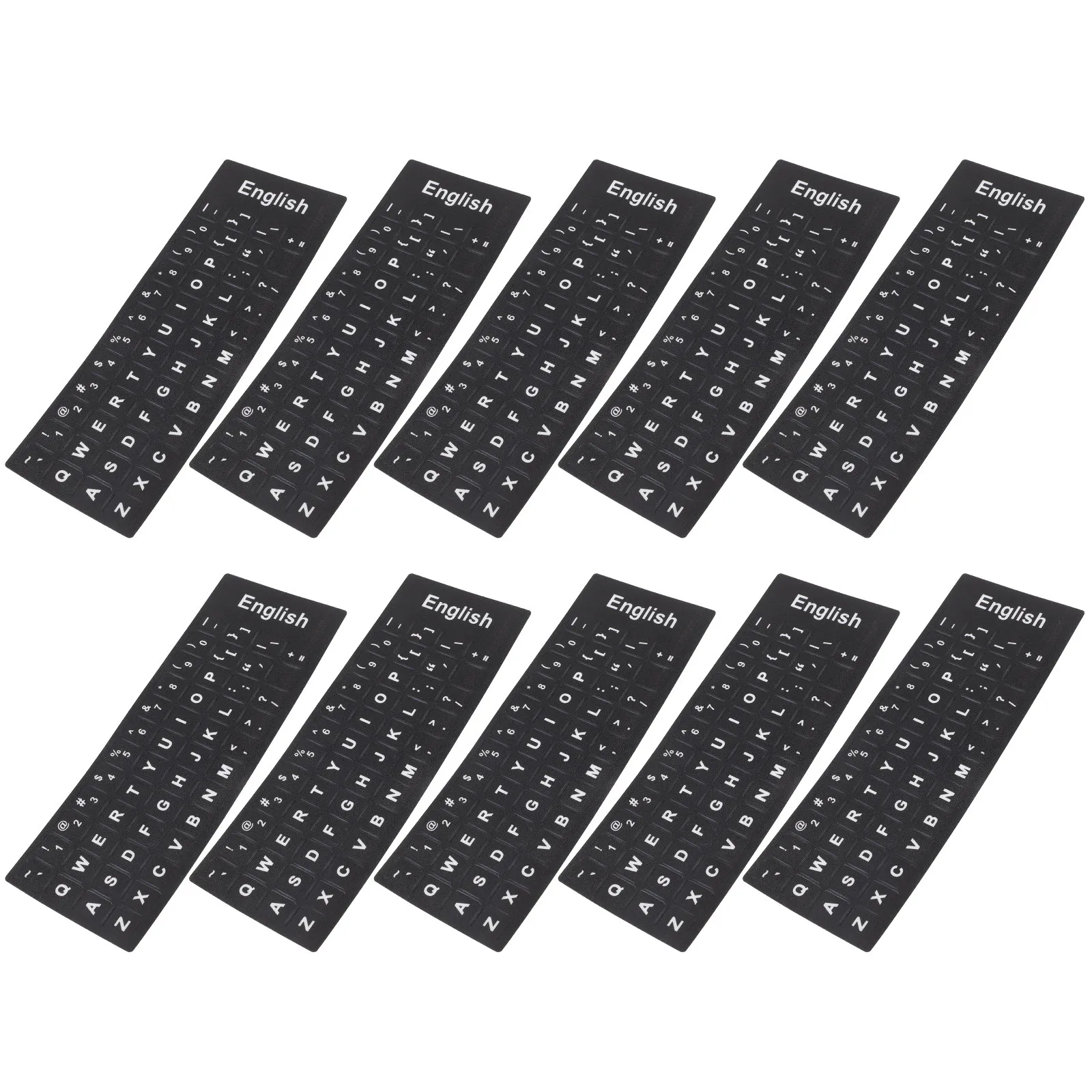 10Sheets Keyboard Sticker English Letters Sticker Laptop Keyboard Replacement Language Stickers Letter Decals Dust Proof Water