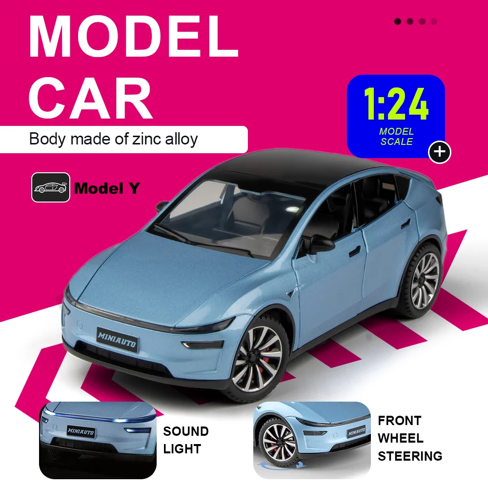 

1:24 Model Y X5M Alloy Miniature Toy Model Diecast Car with Sound and Light Front Wheel Steering Vehices Puzzle Fun Gift for Kid