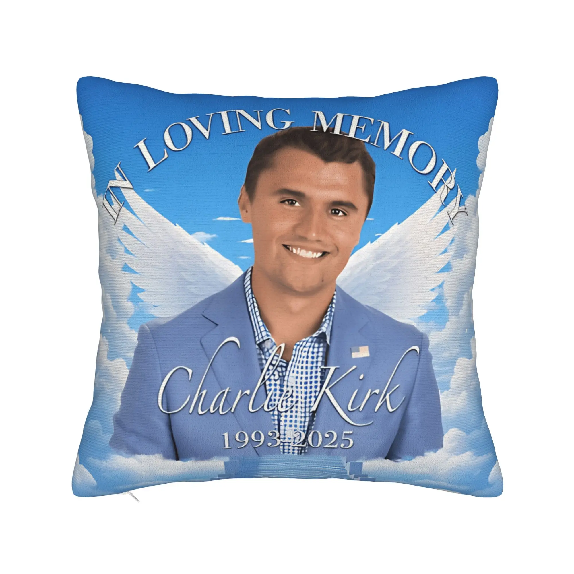 C-Charlie K-Kirk Memorial Pillowcases  Retro Trendy Pillow Case For Sofa Home Decor Square Pillow Cover