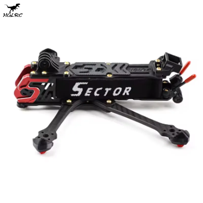 Ramię z włókna węglowego HGLRC Sector X5 210mm, Sector D5 225mm, 5mm do dronów FPV Freestyle 5 cali, analogowych i cyfrowych.
