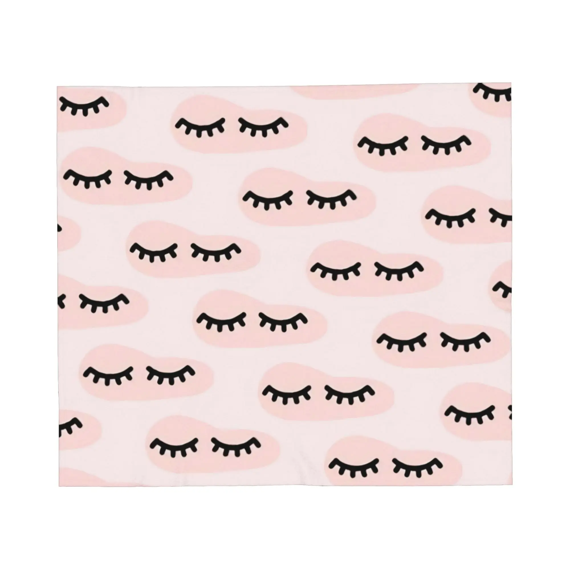 Closed Eyes Pattern Flannel Blankets  Novelty Throw Blankets for  Sofa Bedding Lounge 200x150cm Rug Piece