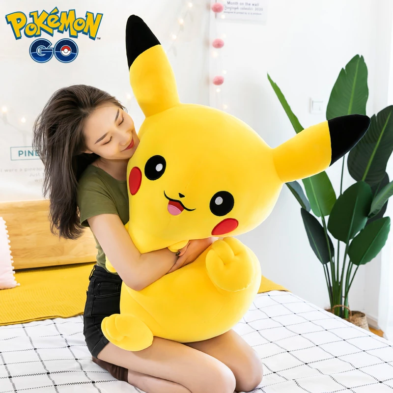 Pokemon Series Anime Cute Down Cotton Smiling Pikachu Doll Plush Toy Children Laughing Pikachu Cloth Doll Girl Birthday Gift