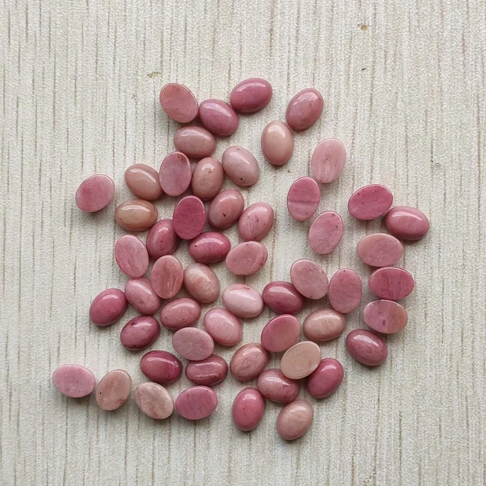 High quality natural rhodochrosite stone Oval CABOCHON 6x8mm beads for jewelry accessories making wholesale 50pcs free shipping