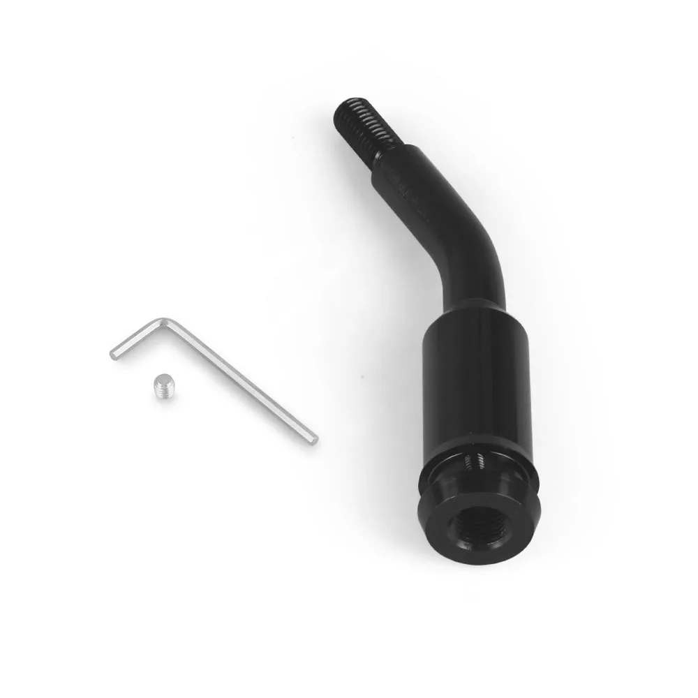 M12x1.25 M10x1.5 Gear Shift Shifter Stick Lever 13CM Bent Extension Aluminium Short shifter With Three Adapters